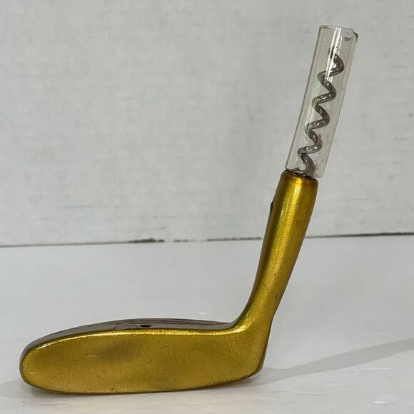 Golf Putter Corkscrew Brass Varnish Wood Barware Mancave Unique SHR 518 Vintage - Picture 11 of 12